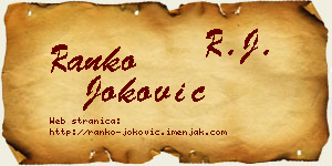 Ranko Joković vizit kartica